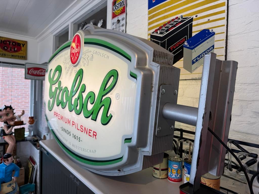 Grolsch bier reclame lichtbak, Ophalen, Gebruikt, Lichtbak of (neon) lamp