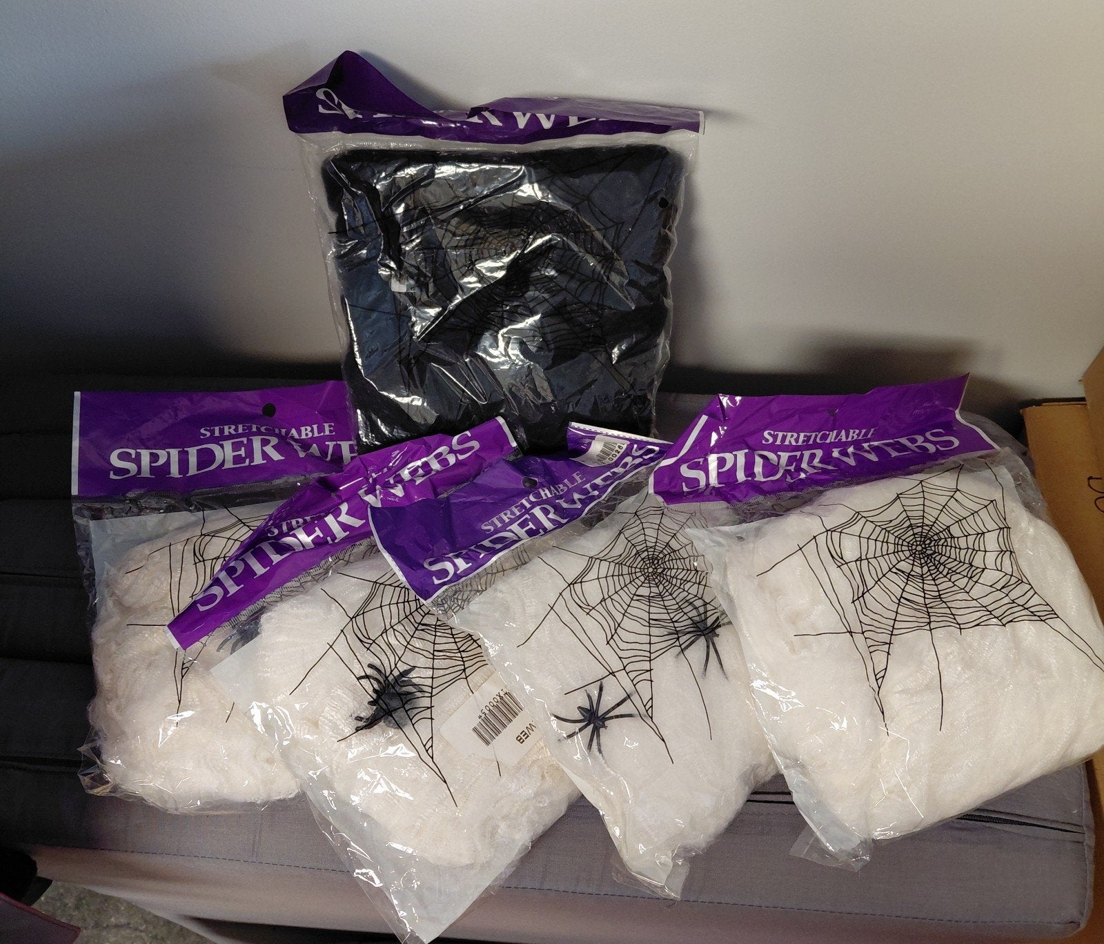 Decoratie Halloween spinnenweb wit en zwart, Ophalen, Nieuw, Feestartikel