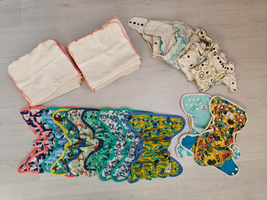 Wasbare luiers met overbroekjes en inlegvellen, Kinderen en Baby's, Babykleding | Overige, Gebruikt, Jongetje of Meisje, Ophalen