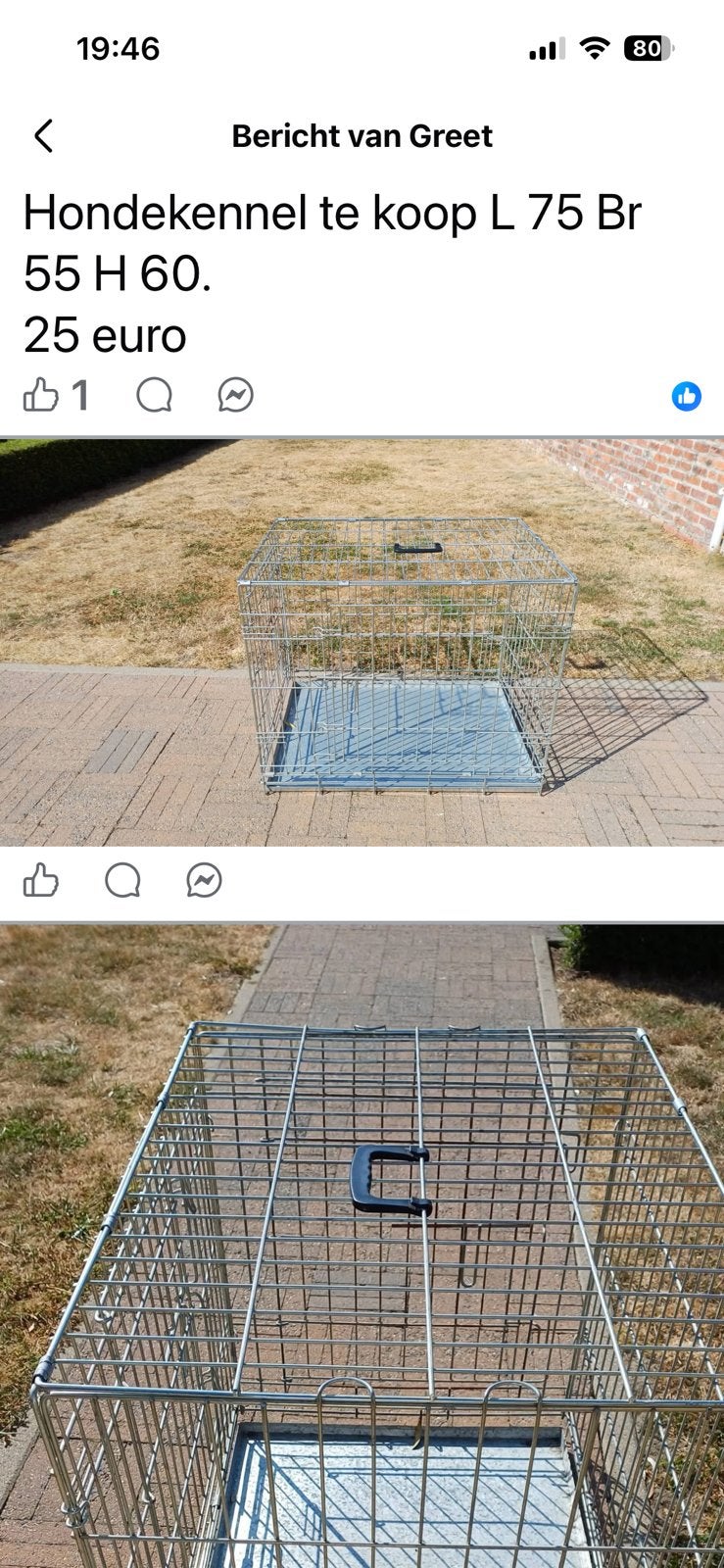 Kennel voor hond, Animaux & Accessoires, Maisons pour chiens, Enlèvement, Comme neuf