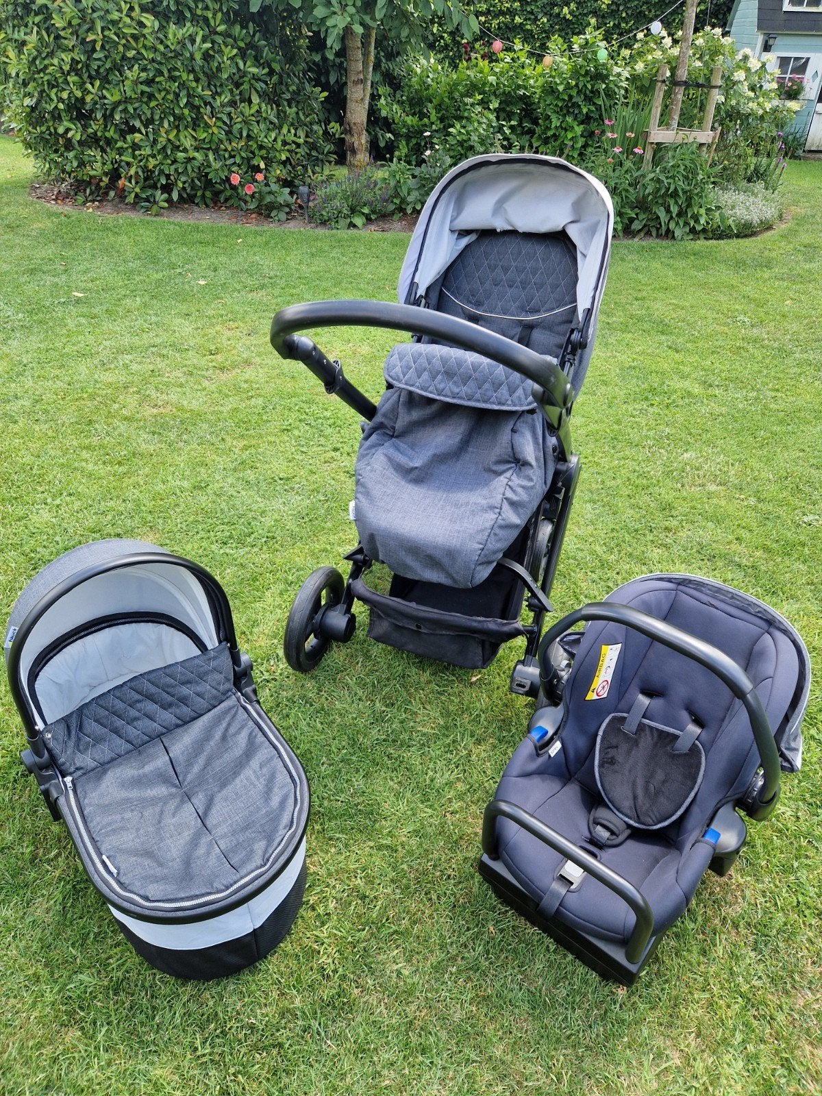 Buggy, reiswieg, autostoel, Hauck Maxan trio set, Kinderen en Baby's, Kinderwagens en Combinaties, Gebruikt, Combiwagen, Verstelbare duwstang