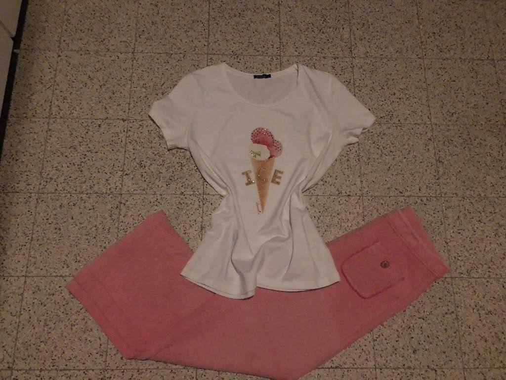 Tshirt Duranti. (L), Wit, Zo goed als nieuw, Korte mouw, Duranti