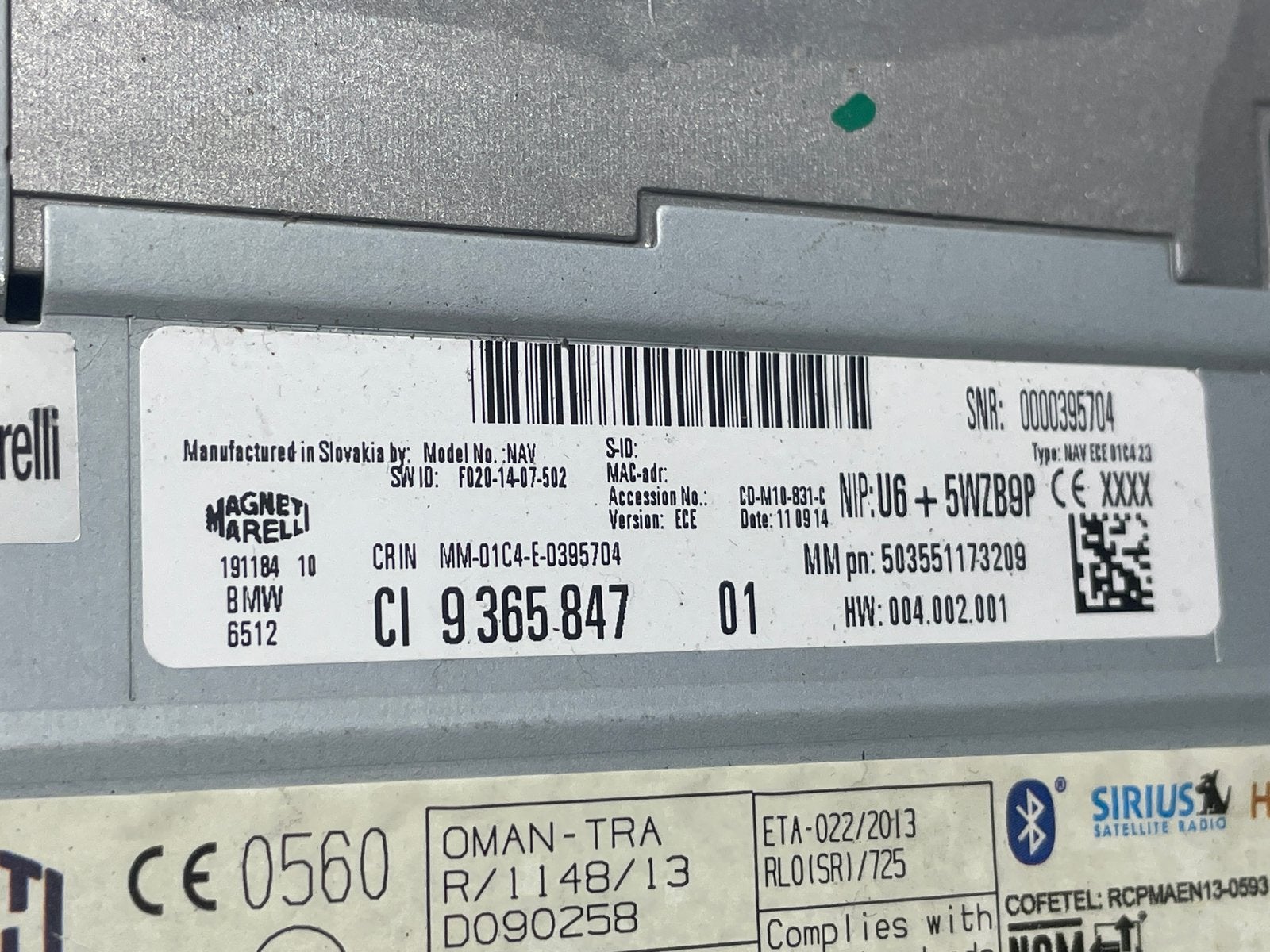 Radio BMW F30/F31   9365847   01, Enlèvement, Utilisé, BMW