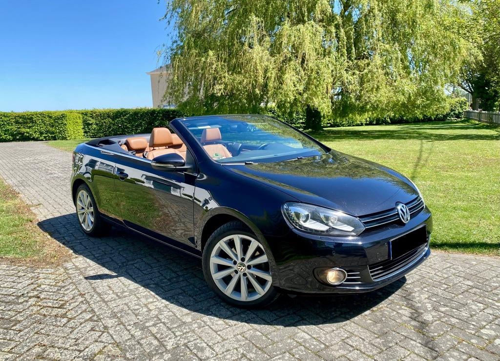 Volkswagen Golf Cabriolet: goed uitgerust en stijlvol., Cabriolet, Zwart, Leder, Bruin