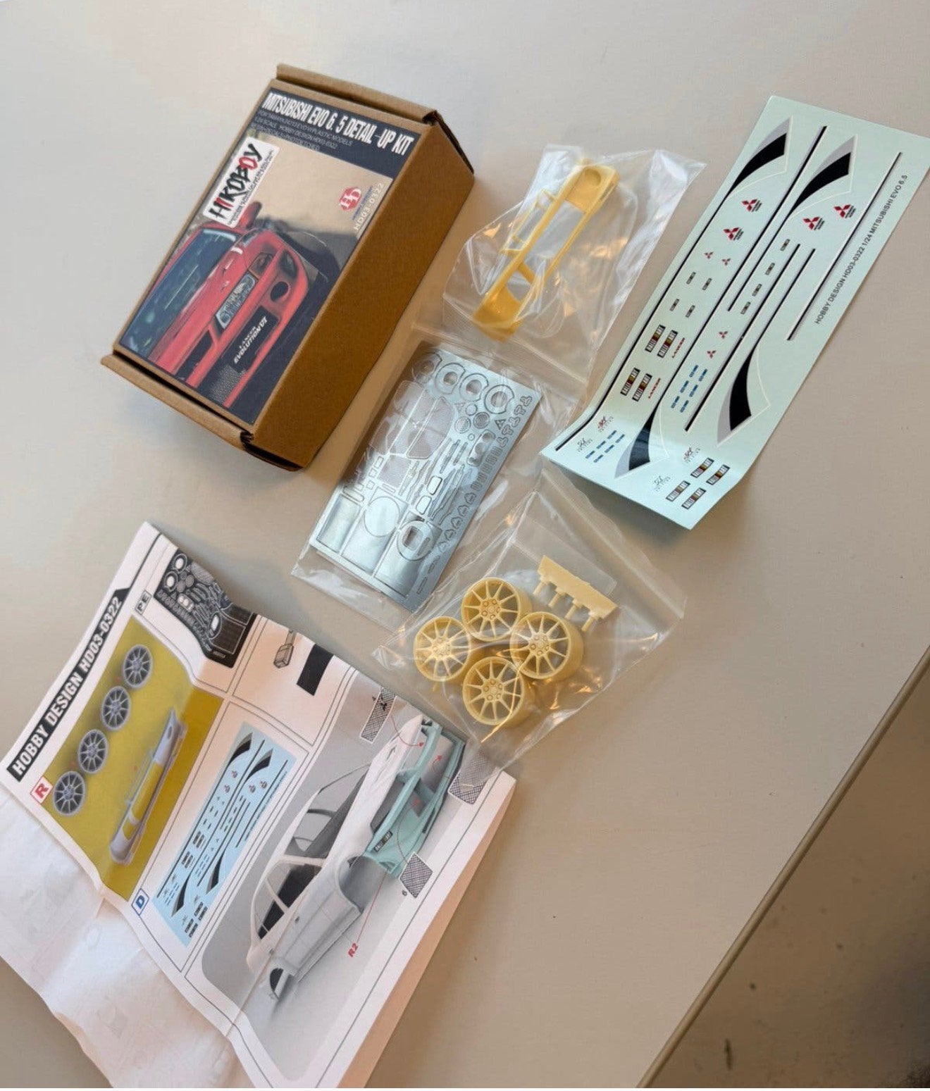 Hobby Design Mitsubishi Lancer Evo 6 Detail-Up Kit 1/24, Ophalen of Verzenden, Nieuw, Groter dan 1:32, Auto