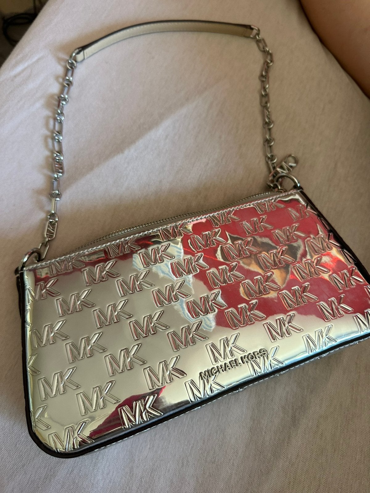 Micheal kors schoudertas zilver, Ophalen, Zo goed als nieuw
