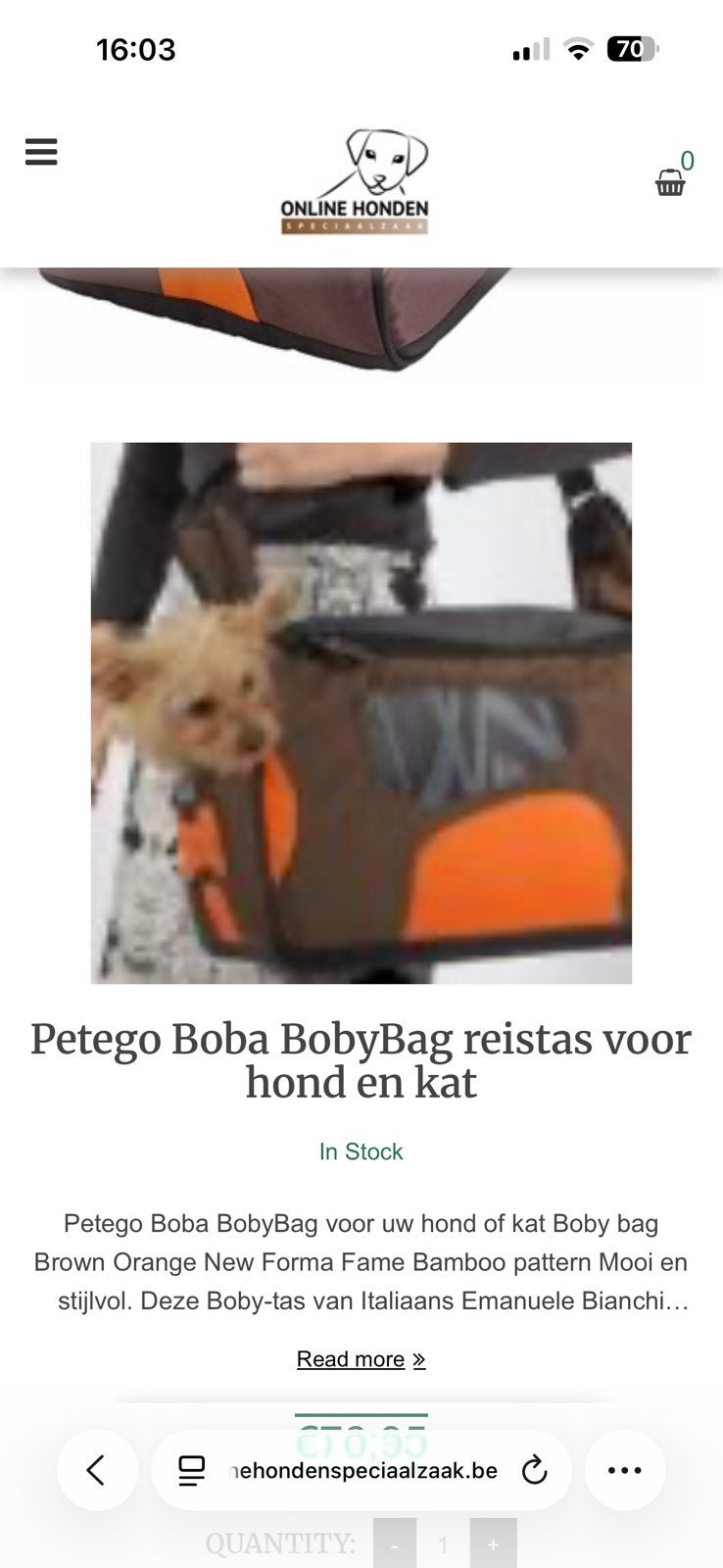 Petego Boba Bobybag, Dieren en Toebehoren, Ophalen, Zo goed als nieuw