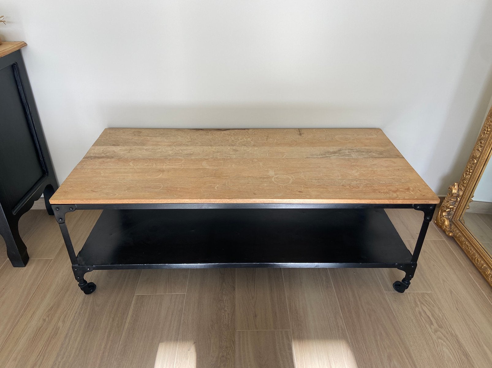 Salontafel (industrieel - hout), 100 à 150 cm, Enlèvement, Utilisé, 50 à 100 cm