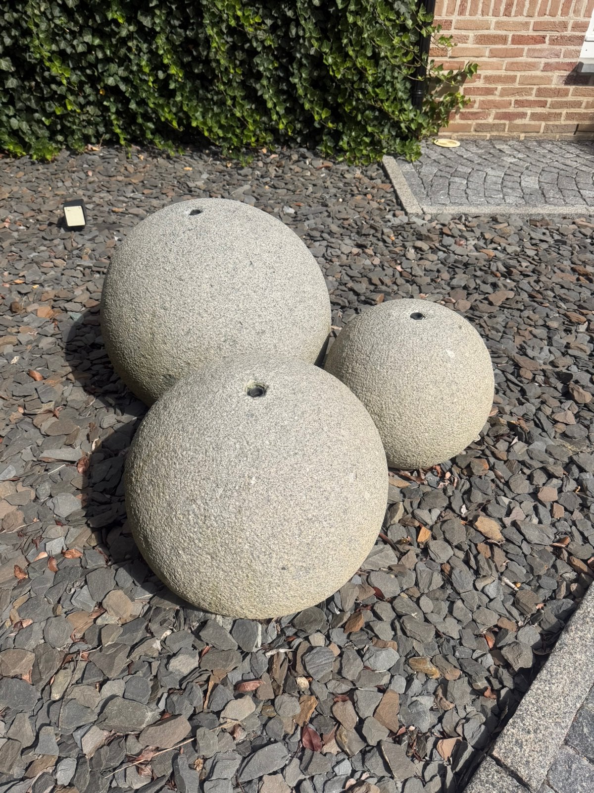 3 decoratieve betonnen fonteinbollen, Enlèvement, Comme neuf
