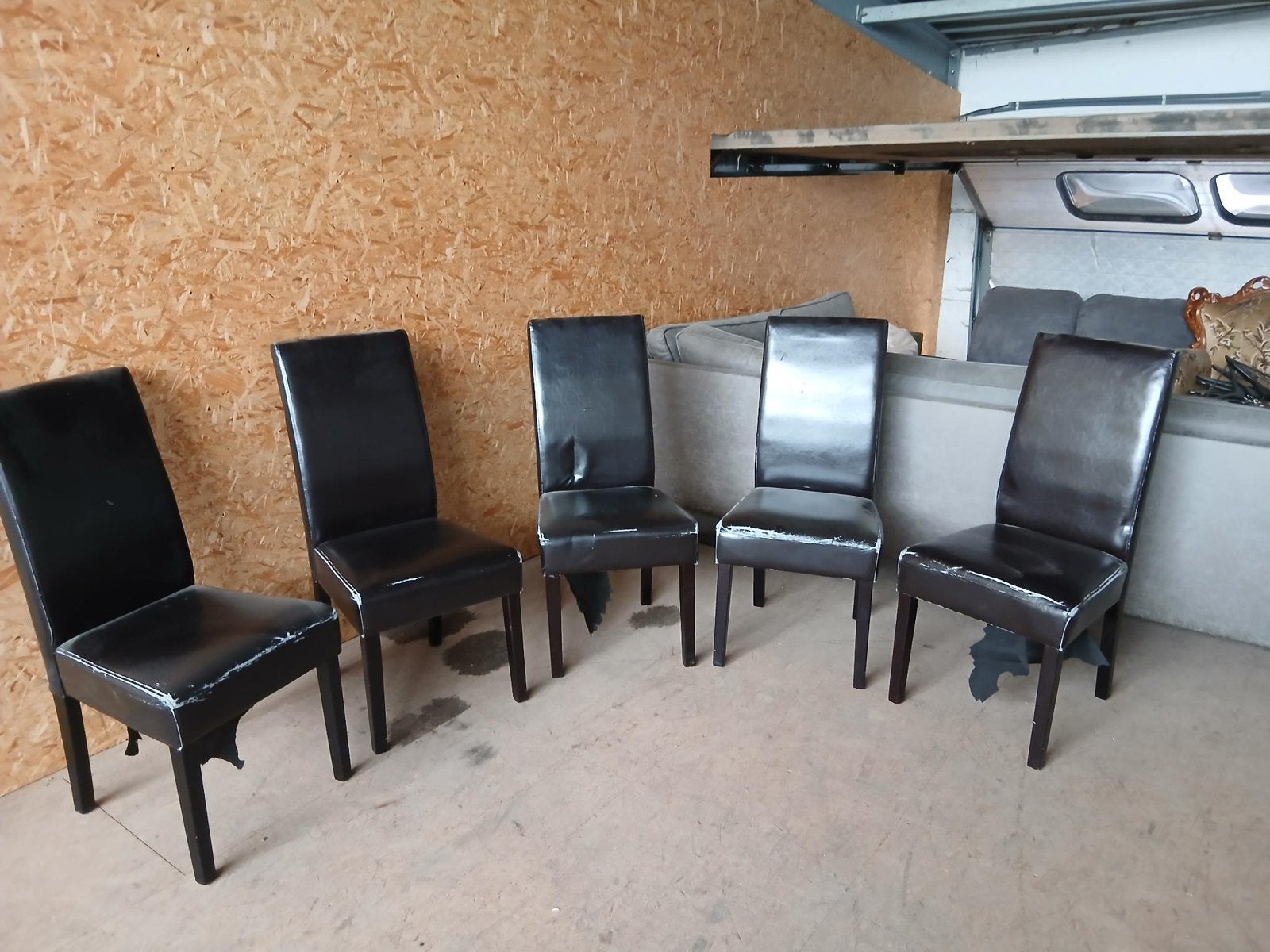 Zwarte stoelen, Huis en Inrichting, Stoelen, Ophalen, Kunststof, Gebruikt, Zwart