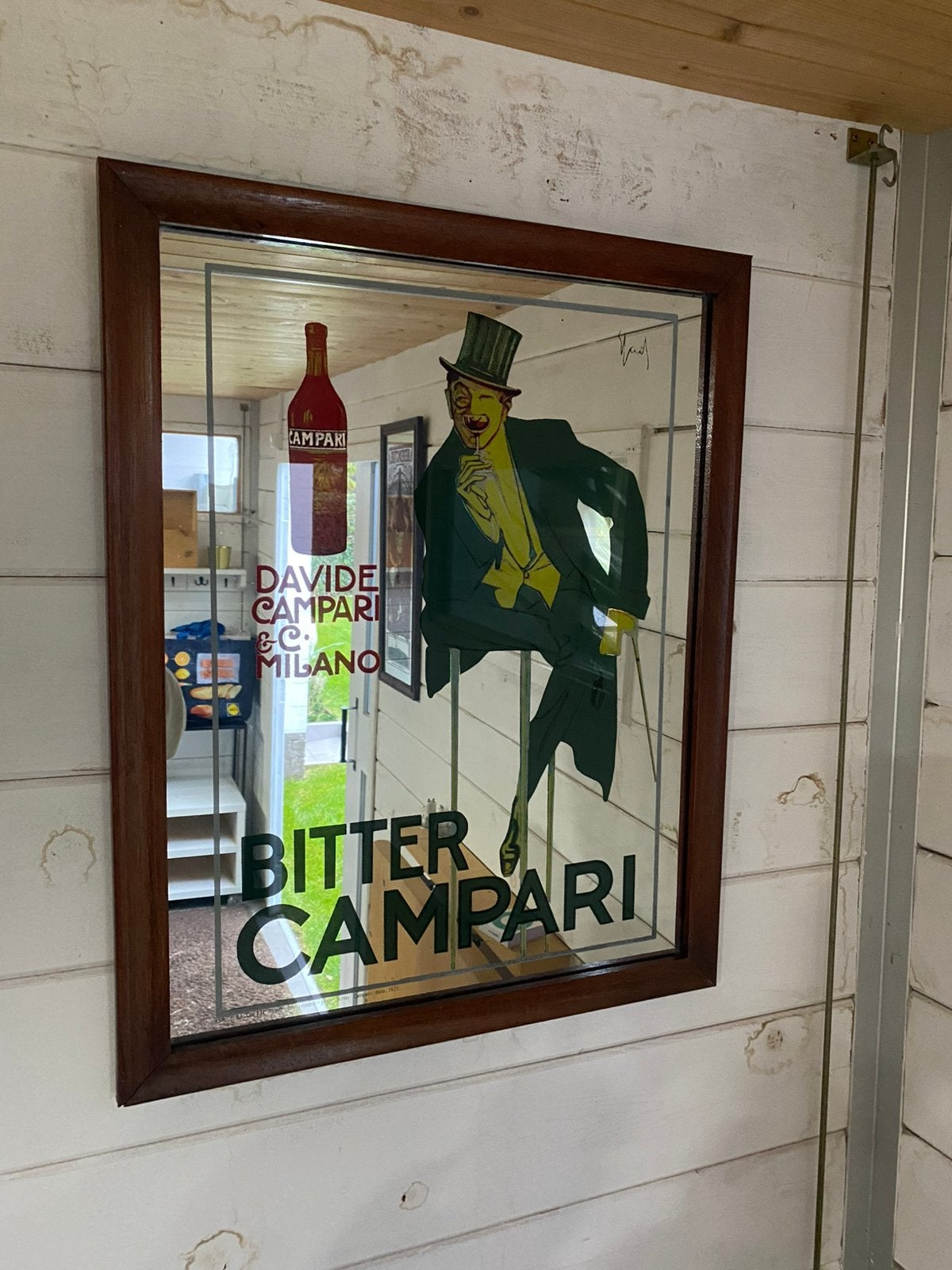 Vintage bittere spiegel van Campari, Ophalen, Rechthoekig, 50 tot 100 cm, Minder dan 100 cm