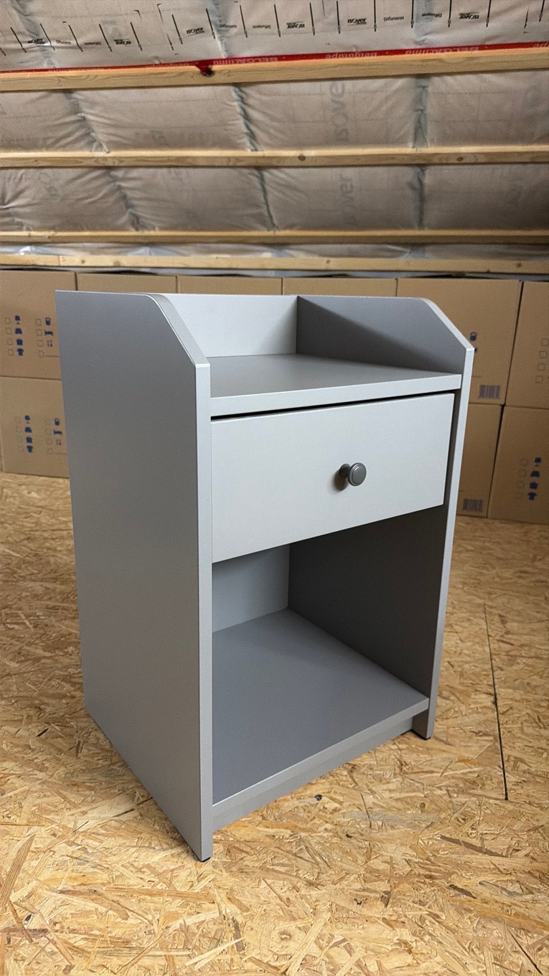 IKEA HAUGA nachtkastje grijs, Ophalen, Zo goed als nieuw