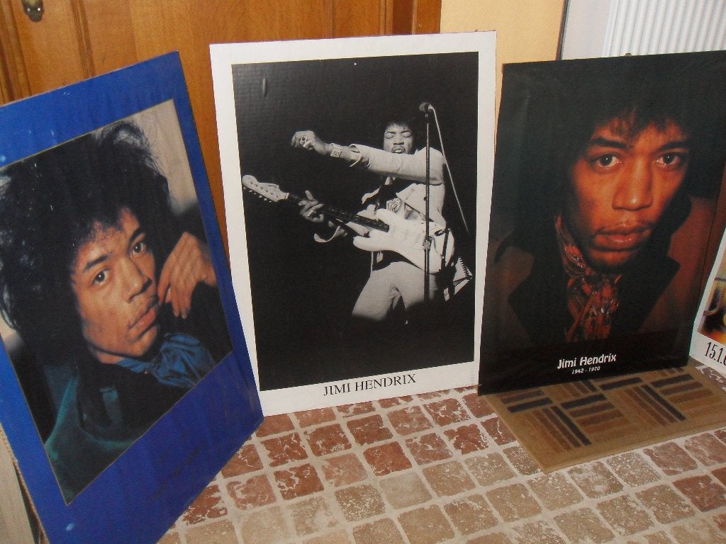 Collectie Jimi Hendrix posters, Verzamelen, Ophalen, Rechthoekig Staand, Deurposter of groter, Zo goed als nieuw