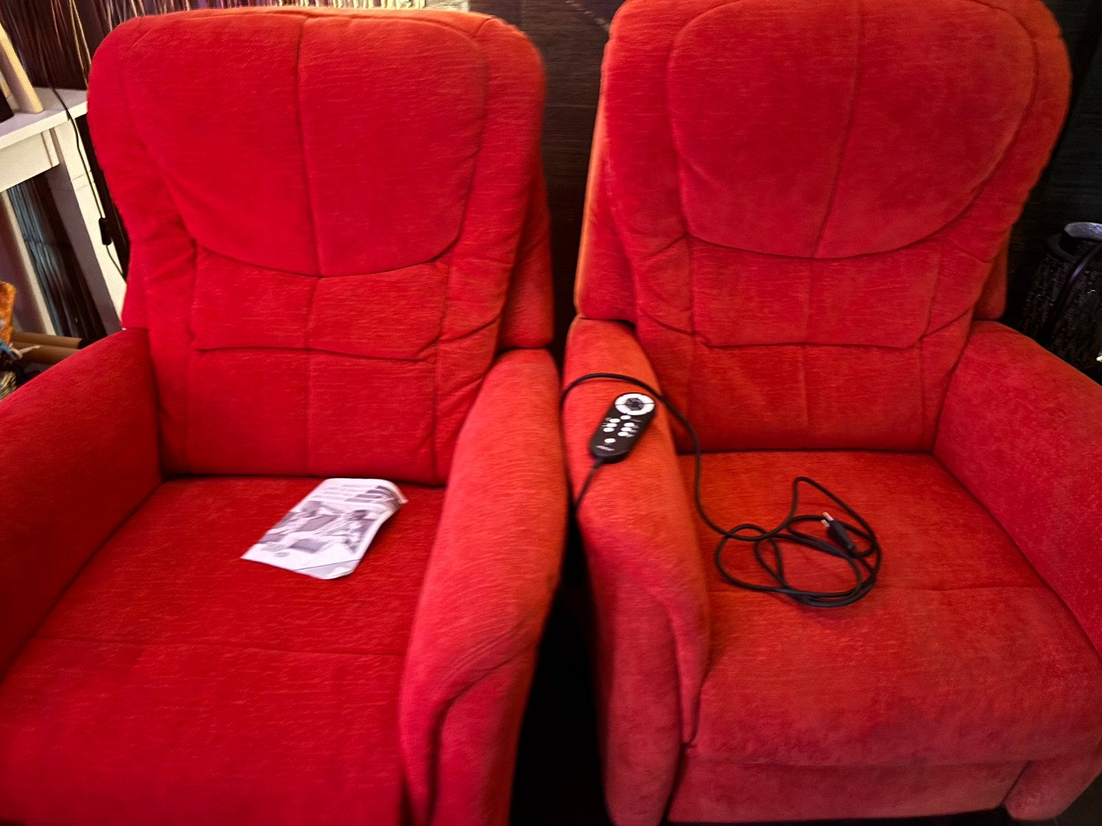 2 relax/massage fauteuil verstelbaar prijsaanpassing, Ophalen, Gebruikt, Minder dan 75 cm, 75 tot 100 cm
