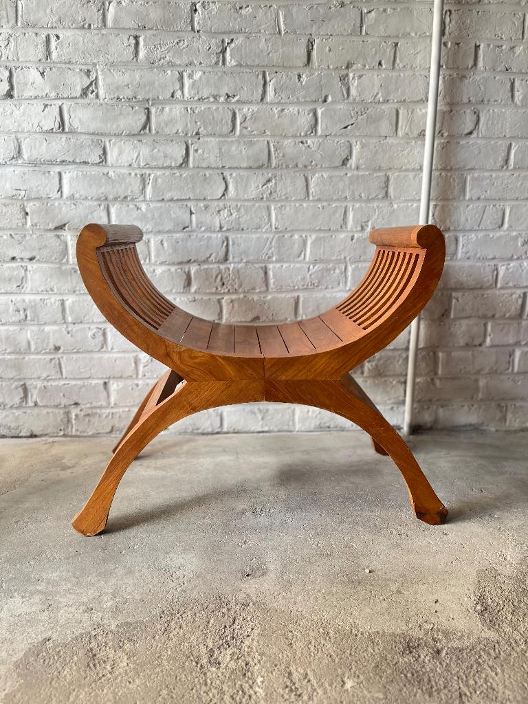 Banc Curule - Teck, Huis en Inrichting, Zetels | Zetels, Ophalen, Gebruikt, Eenpersoons, Minder dan 75 cm