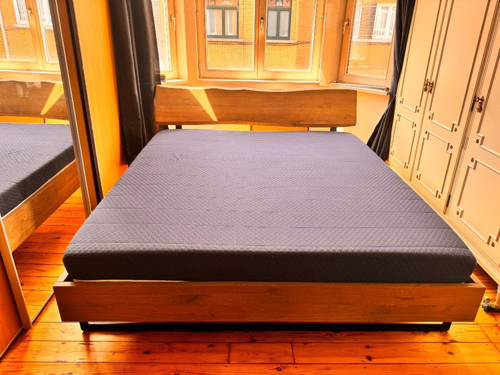 Lit, Huis en Inrichting, Slaapkamer | Bedden, Ophalen, Bruin, Tweepersoons, Zo goed als nieuw