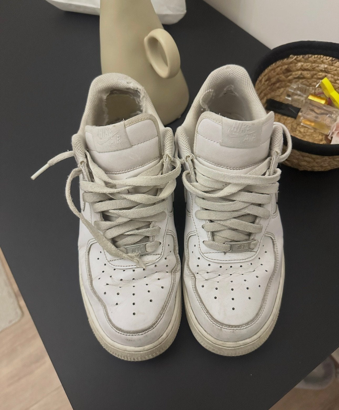 Paire de basket Air force, Kleding | Heren, Ophalen, Zo goed als nieuw, Wit