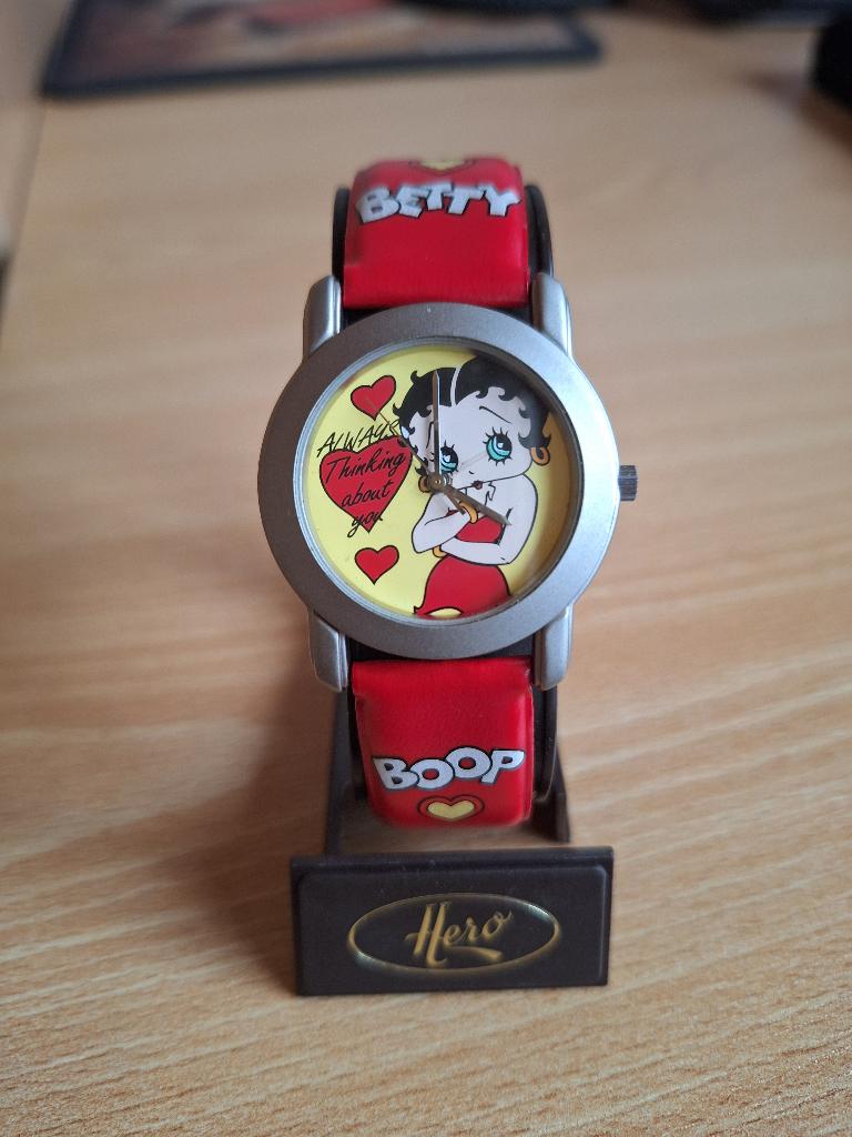 Betty Boop horloge met leren band., Verzamelen, Beelden en Beeldjes, Ophalen of Verzenden, Nieuw, Mens
