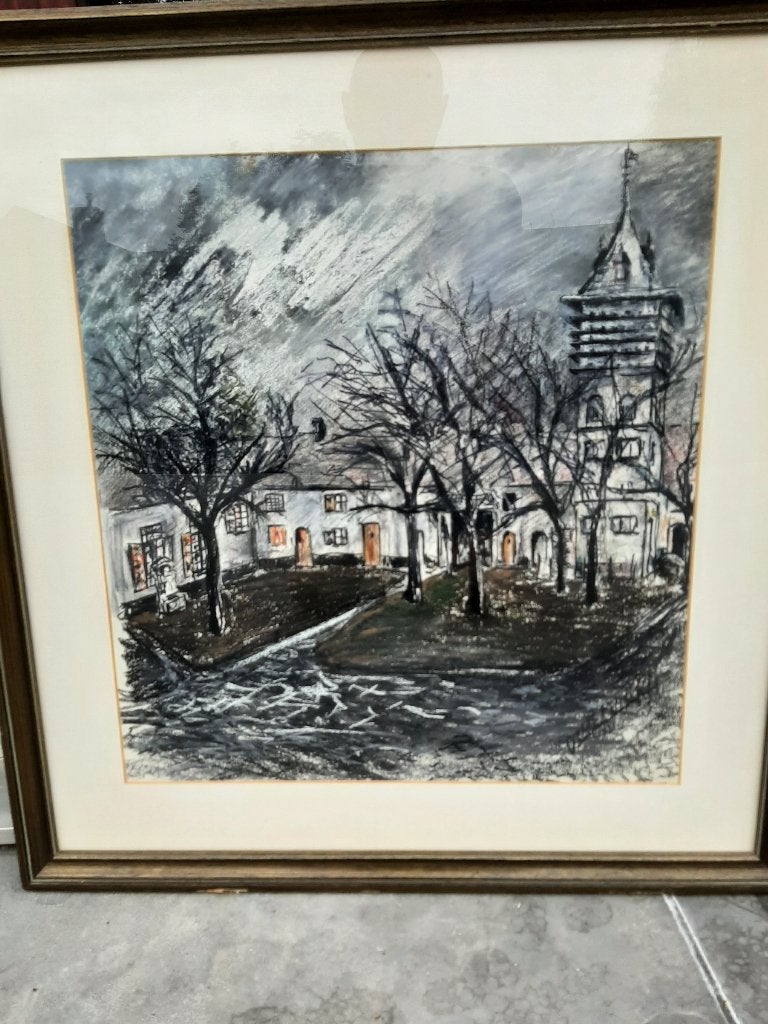 Originele houtskooltekening Arthur Vlaeminck, Antiquités & Art, Art | Dessins & Photographie, Enlèvement, Dessin, Dessin au fusain