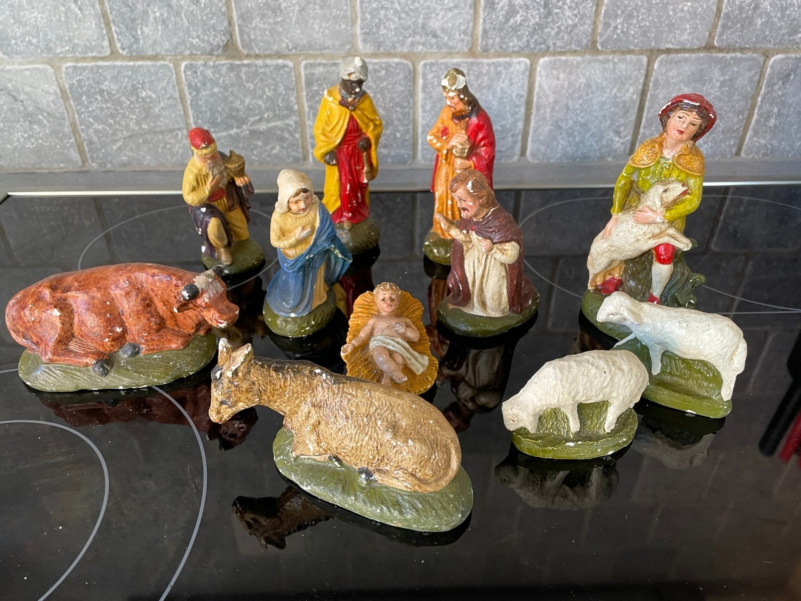 Gipsen kerstfiguren holland jaren 50/60, Diversen, Ophalen of Verzenden