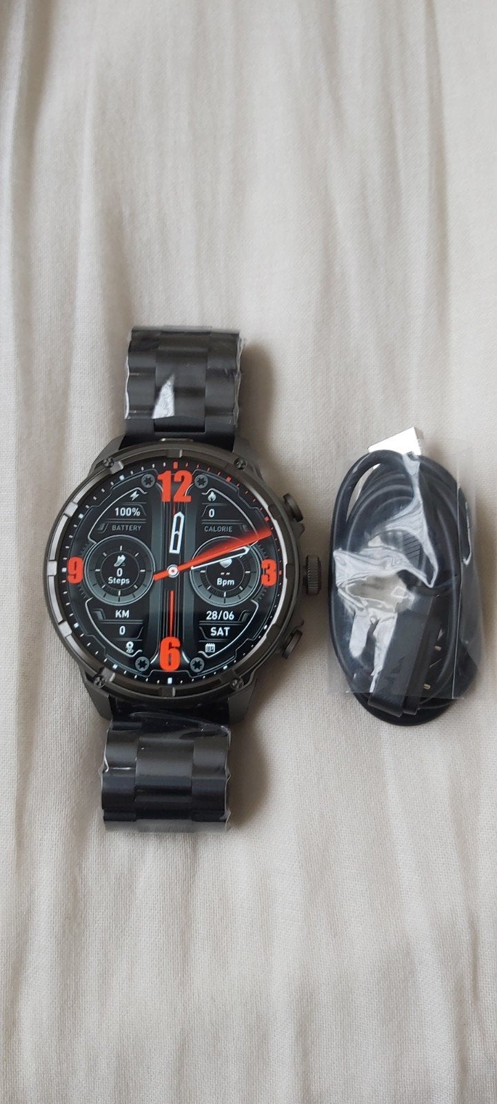 Smartwatch Bluetooth GPS sport mode gezondheid monitor NIEUW, Nieuw, Ophalen of Verzenden, Waterdicht, Grijs