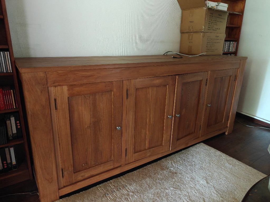 Lage buffetkast uit teak in erg goede staat, Ophalen, Met deur(en), 150 tot 200 cm, Teakhout