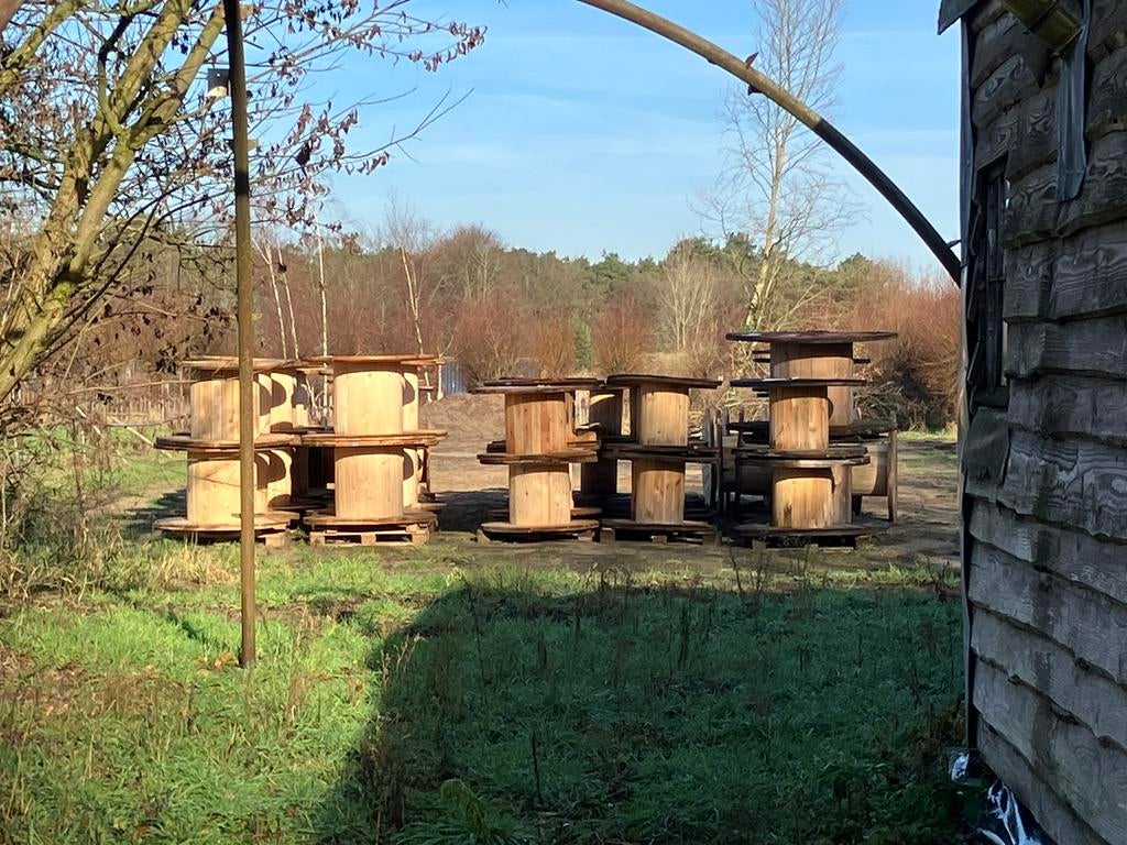Houten kabelhaspels, Tuin en Terras, Ophalen, Gebruikt, Rond, Hout