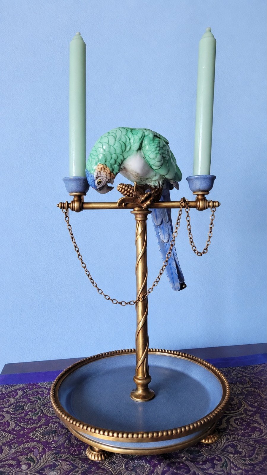 Un chandelier de style Hollywood Regency avec une porcelaine, Antiquités & Art, Enlèvement