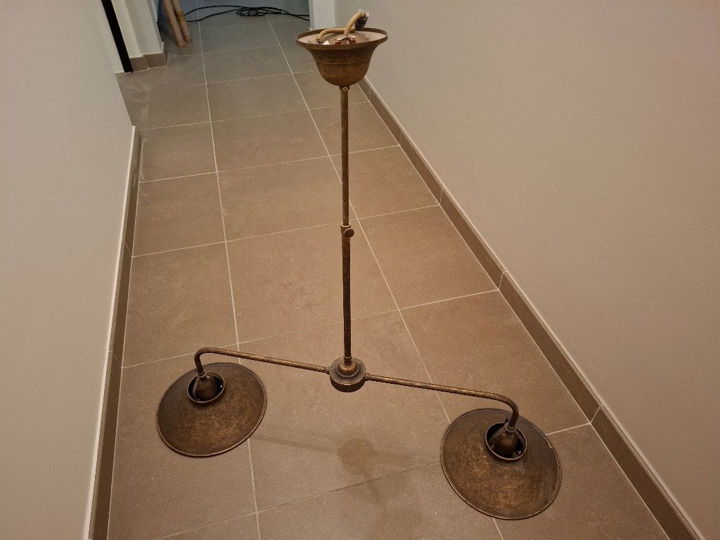 landelijke bronzen hanglamp, Huis en Inrichting, Ophalen, Overige materialen, Gebruikt, Overige fittingen