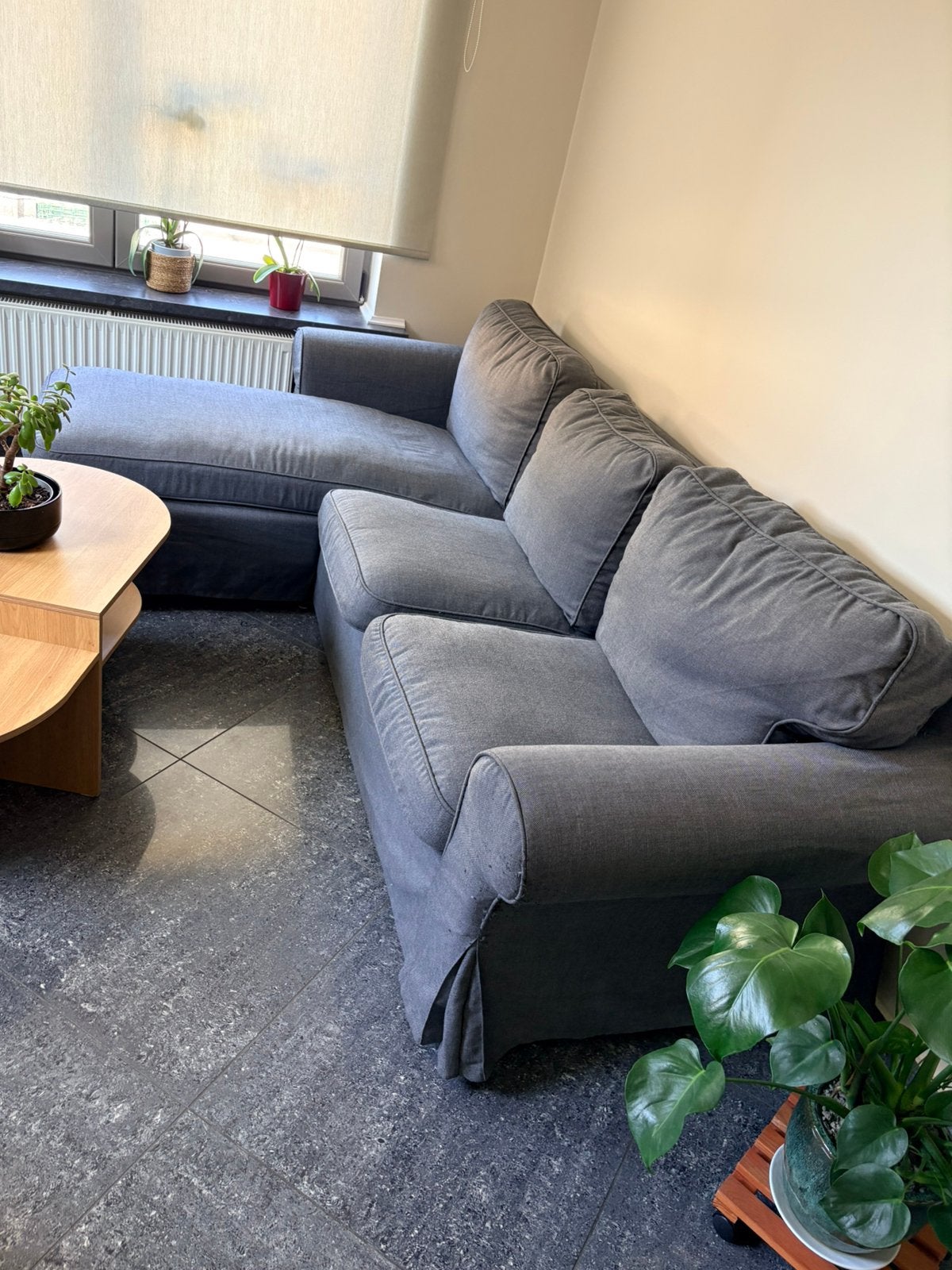 Salon 3p avec méridienne et une place et table basse, Maison & Meubles, Enlèvement, Comme neuf