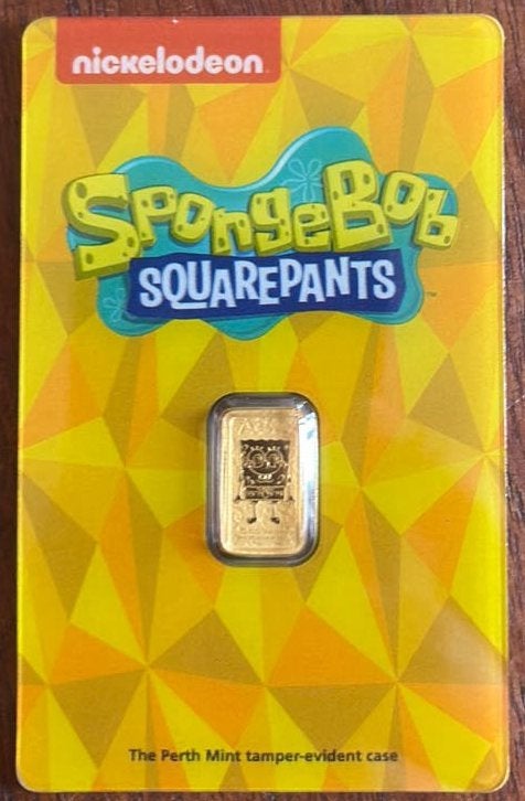 Goudbaar Spongebob 1gram collector item, Postzegels en Munten, Ophalen