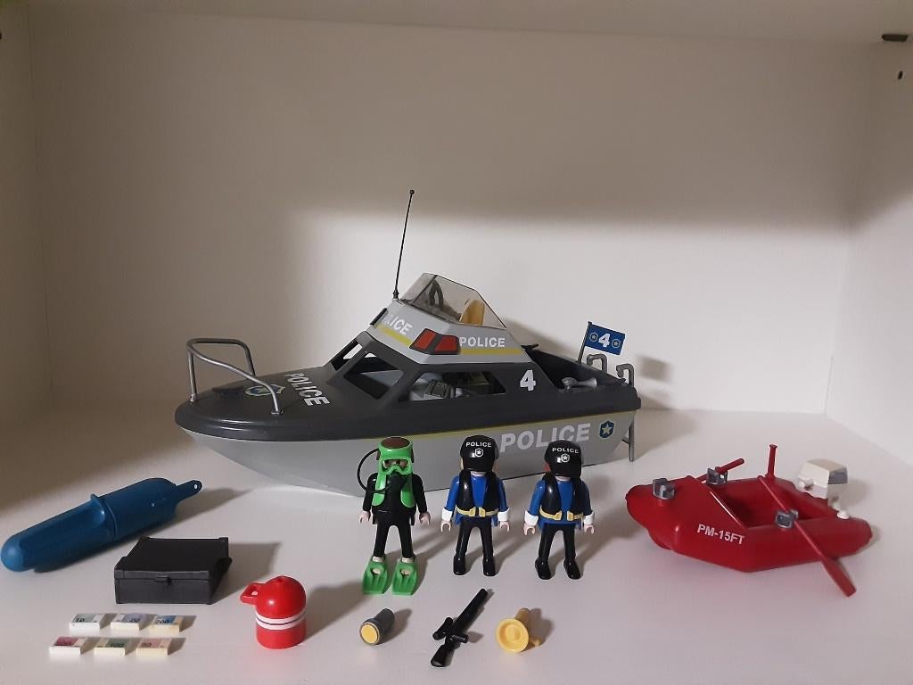 Bateau de police et dériveur PlayMobil, Enfants & Bébés, Jouets | Playmobil, Comme neuf, Enlèvement ou Envoi