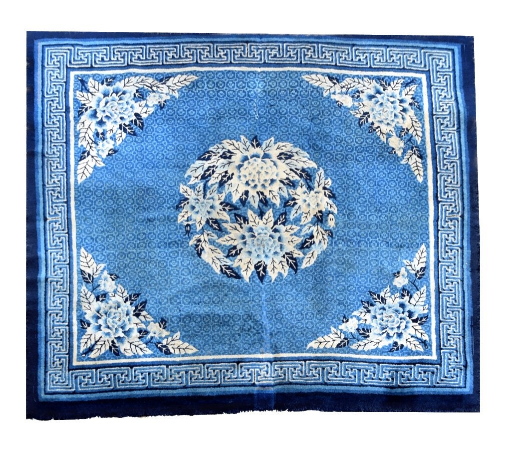 Oud Chinees tapijt, Baotou-eind 19e eeuw — 190 x 160 cm, Antiek en Kunst, Antiek | Tapijten, Tafelkleden en Textiel, Verzenden