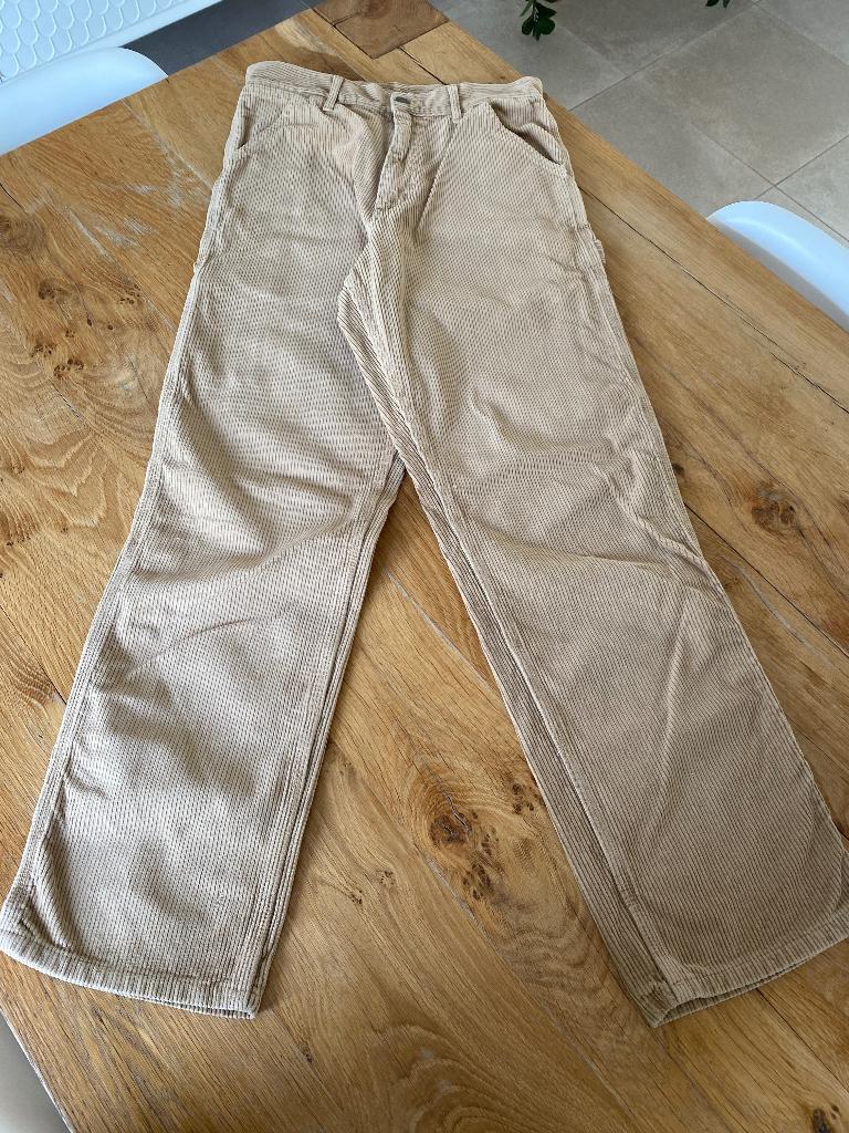 Camelkleurige ribfluwelen broek Carhartt, Bruin, Carhartt, Ophalen of Verzenden, Gedragen