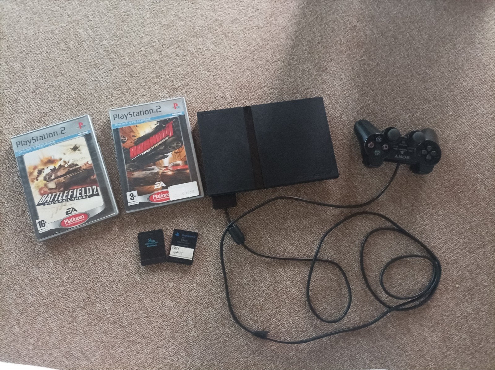 Ps2 Slim, Ophalen, Gebruikt, Zwart, Met games