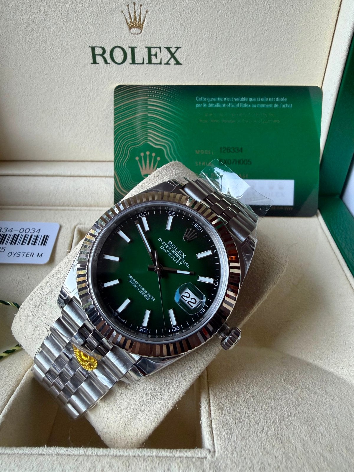 Rolex Datejust Green Ombre / Wimbledon / Mint Green /Rhodium, Handtassen en Accessoires, Staal, Polshorloge, Nieuw, Ophalen of Verzenden