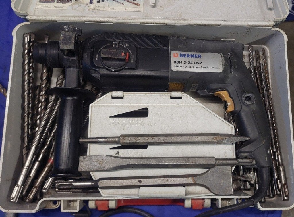 Perforateur Berner BBH 2-24 DSR (+50 Forets & Burins), Enlèvement, Comme neuf