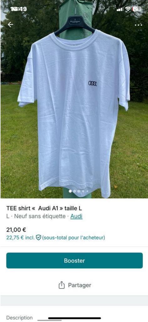 À vendre tee shirts , polos Hommes « Audi », Ophalen of Verzenden, Nieuw, Maat 52/54 (L), Wit