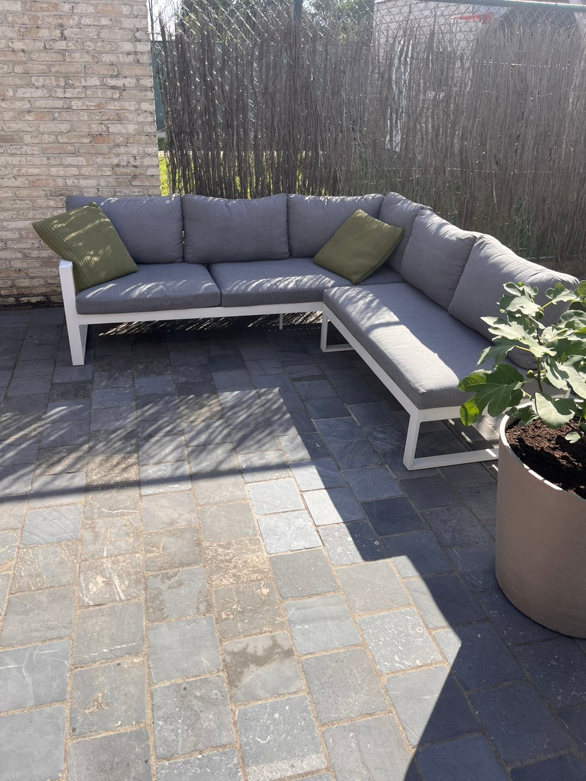 Lounge zetel met 4 zetels en bijzet tafeltje, Tuin en Terras, Ophalen, Zo goed als nieuw, Tuinset