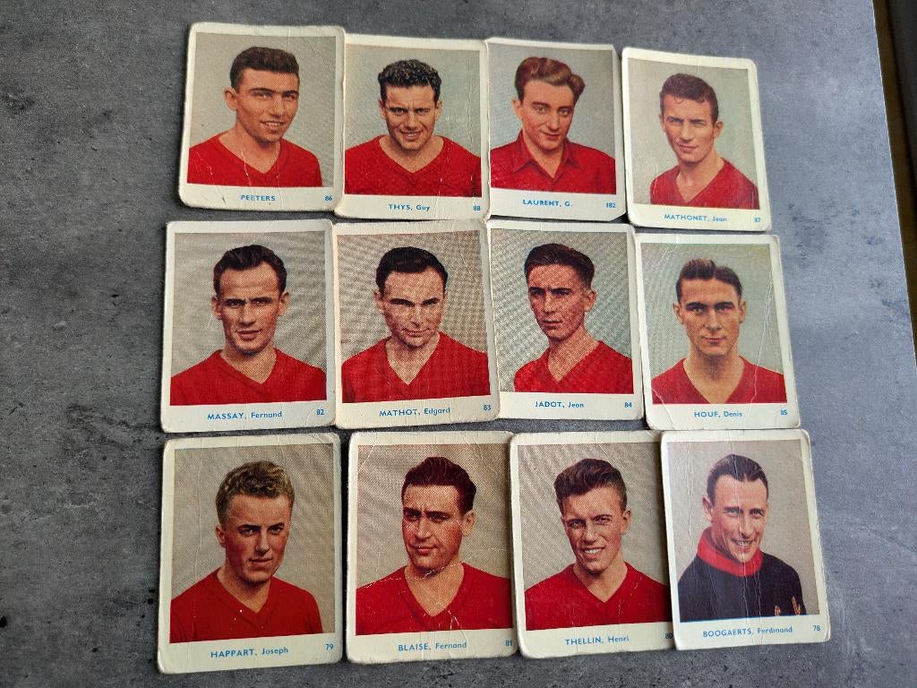 VOETBAL STANDARD CL  prenten BELGIAN CHEWING GUM 1951/52 12X, Verzenden