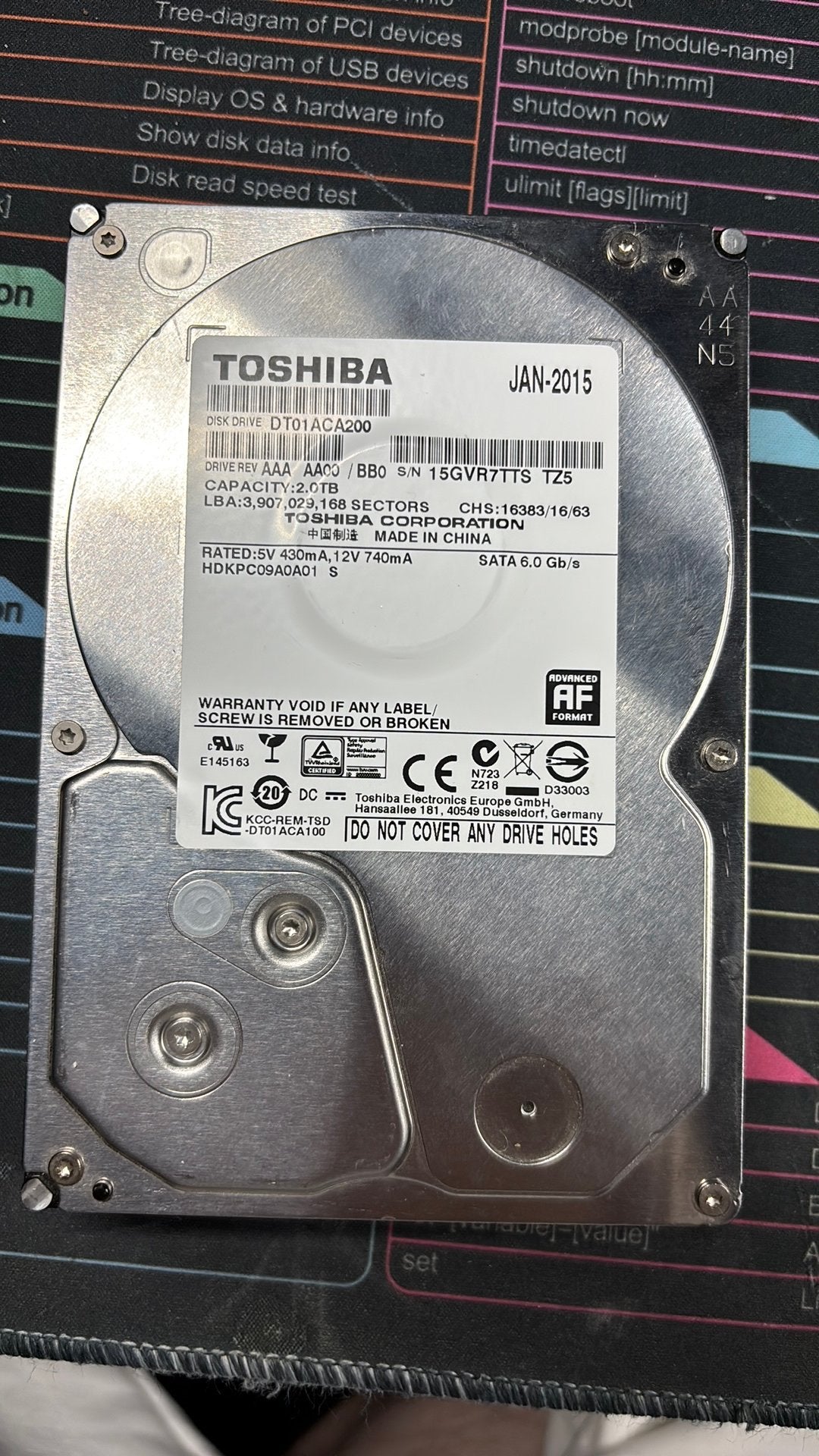 Toshiba harde schijf van 2 TB, Computers en Software, Harde schijven, Ophalen of Verzenden, Zo goed als nieuw