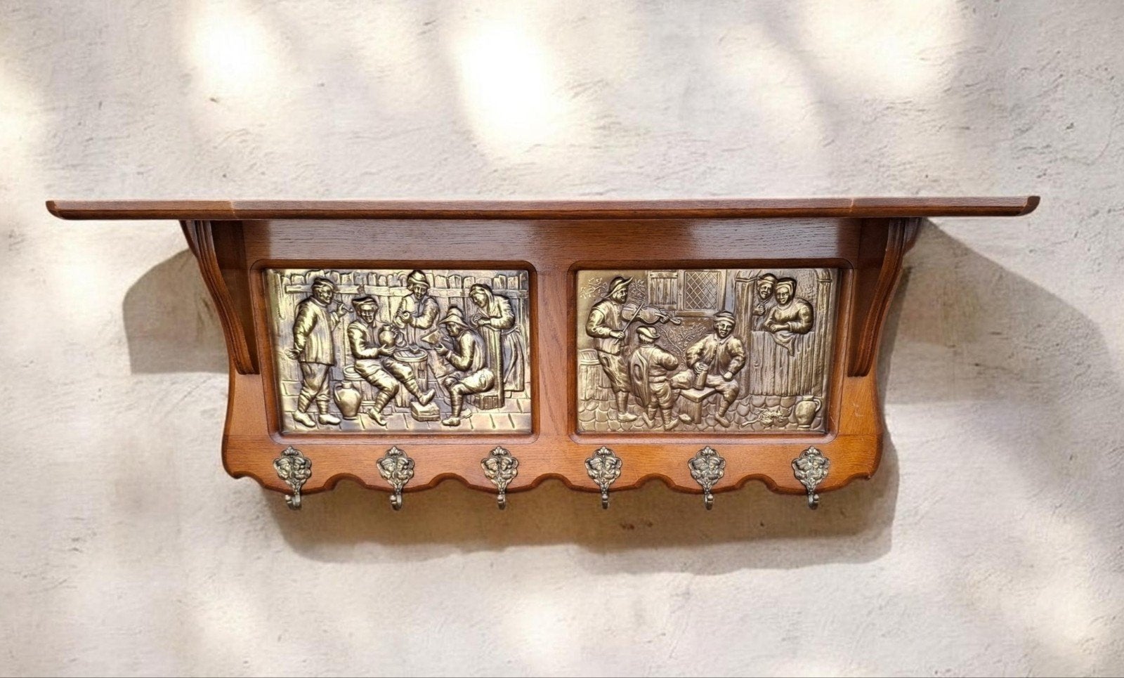 Vintage houten wandkapstok, Huis en Inrichting, Ophalen of Verzenden, Wandkapstok