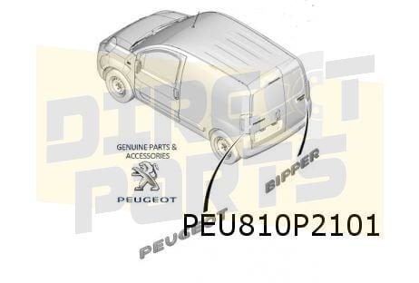 Peugeot Bipper embleem tekst ''Peugeot'' laaddeur L Originee, Neuf, -, -, -