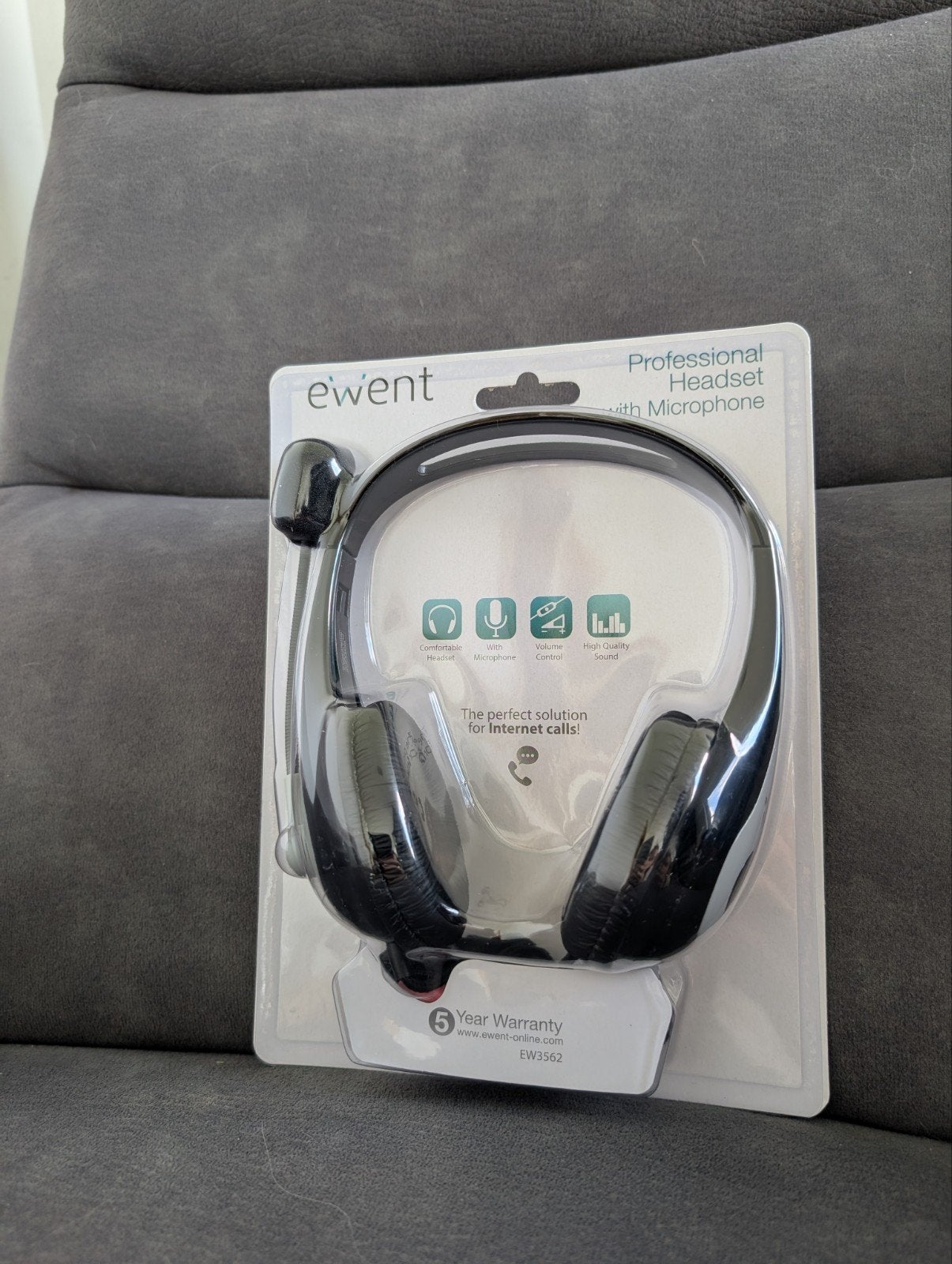 Casque PC micro Ewent EW3562 - NEUF, Enlèvement ou Envoi, Neuf, Noir, Microphone
