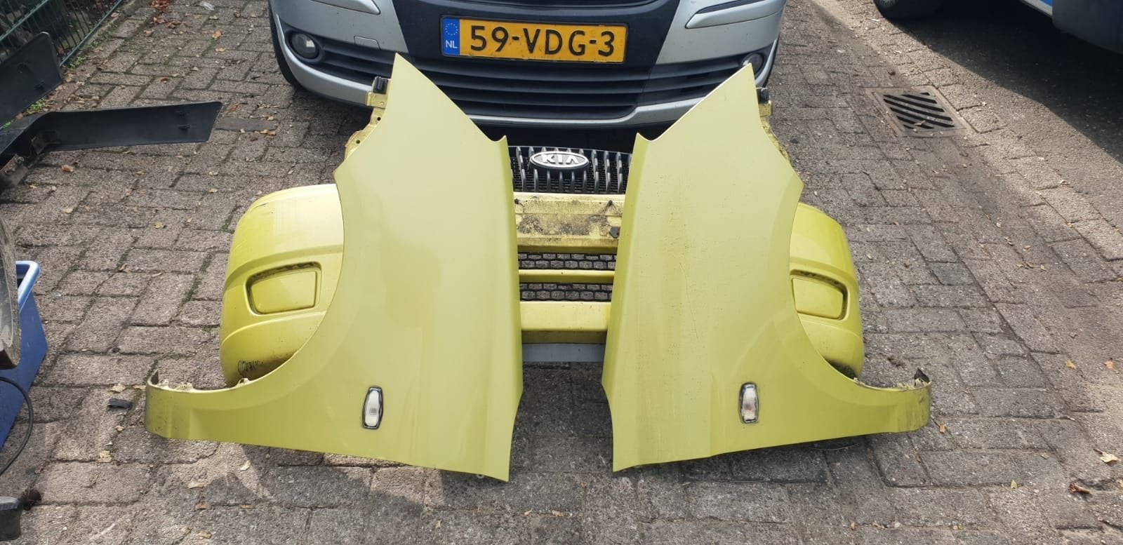 KIA PIKANTO VOORBUMPER +VOORSCHERMEN  BJ 2002 TOT 2009, Gebruikt, -, Voor, -