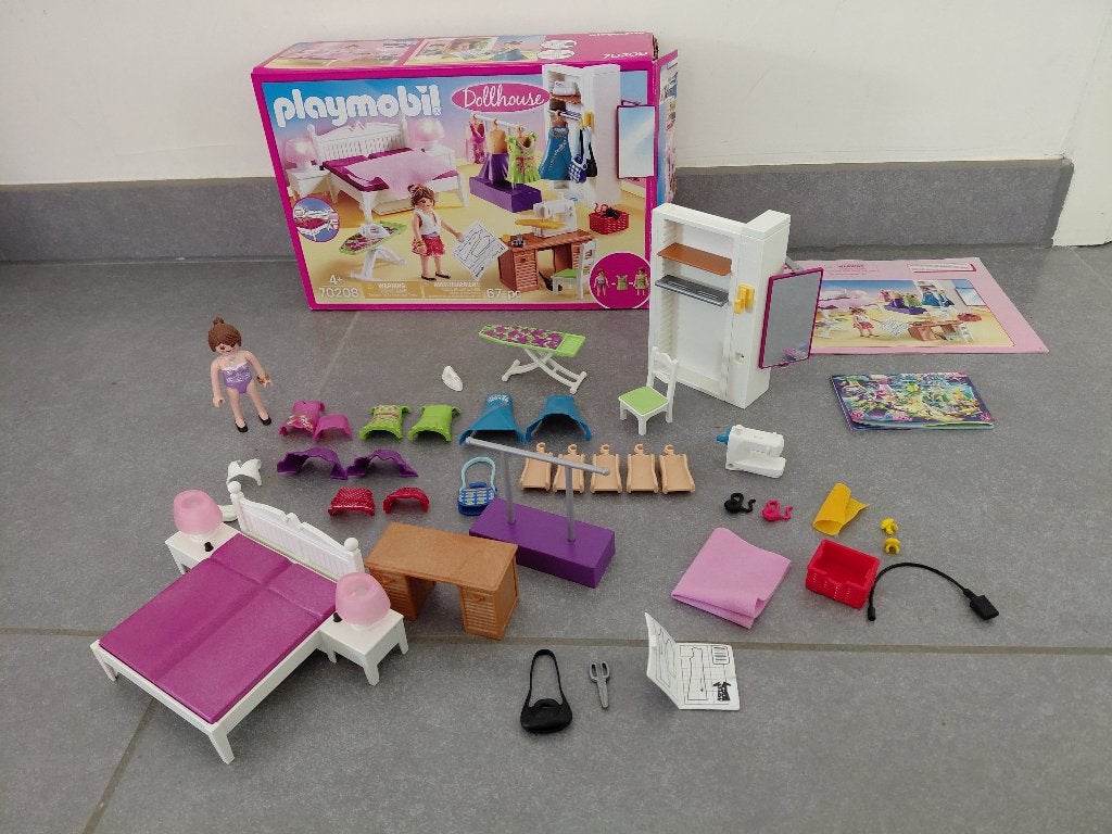 Playmobil Dollhouse, 70208, slaapkamer met mode ontwerphoek, Enlèvement ou Envoi, Autres séries, Comme neuf, Kit complet