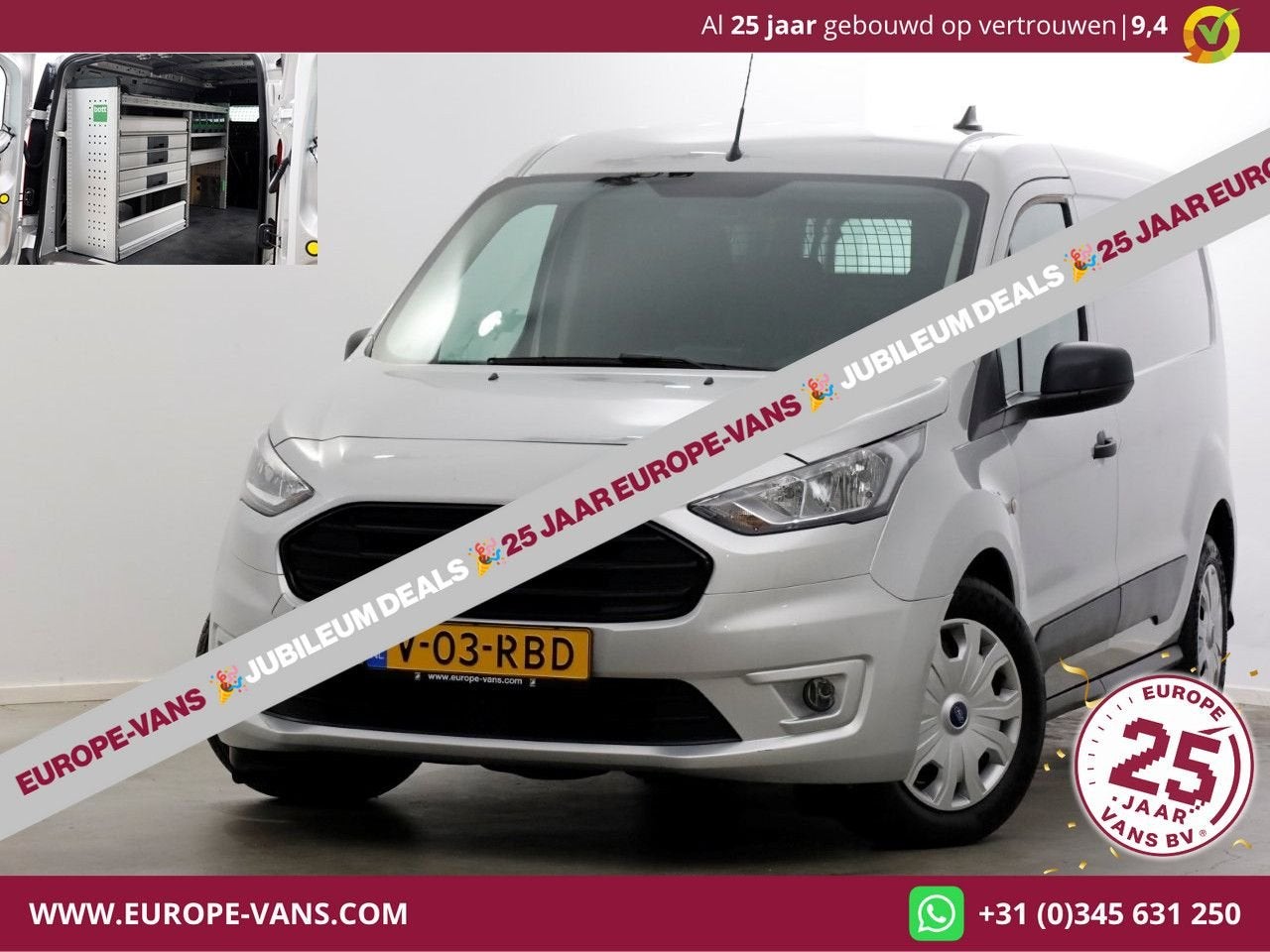 Ford Transit Connect 1.5 EcoBlue 100pk L2 Trend Airco/Inrich, Auto's, Bestelwagens en Lichte vracht, Bedrijf, Te koop, Parkeersensor