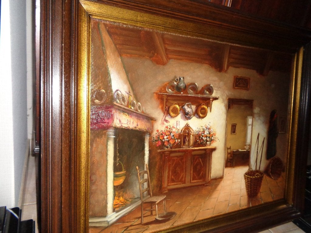 Carl Esterreich (19e siècle) -Belle peinture -Voir BENEZIT.., Enlèvement ou Envoi, Cadre spécial, Toile