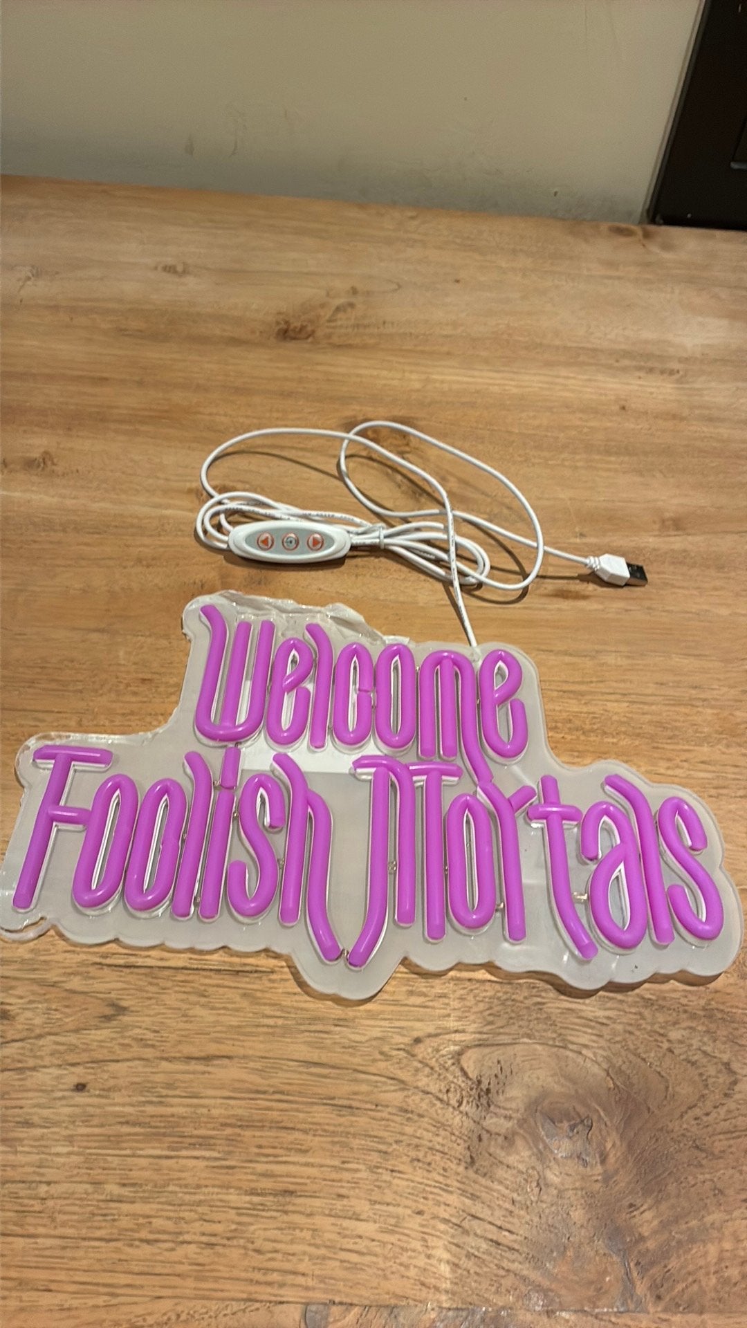 Enseigne Néon LED - Style Disney Haunted Mansion, Maison & Meubles, Rose, Autres styles, 30 cm, Plastique