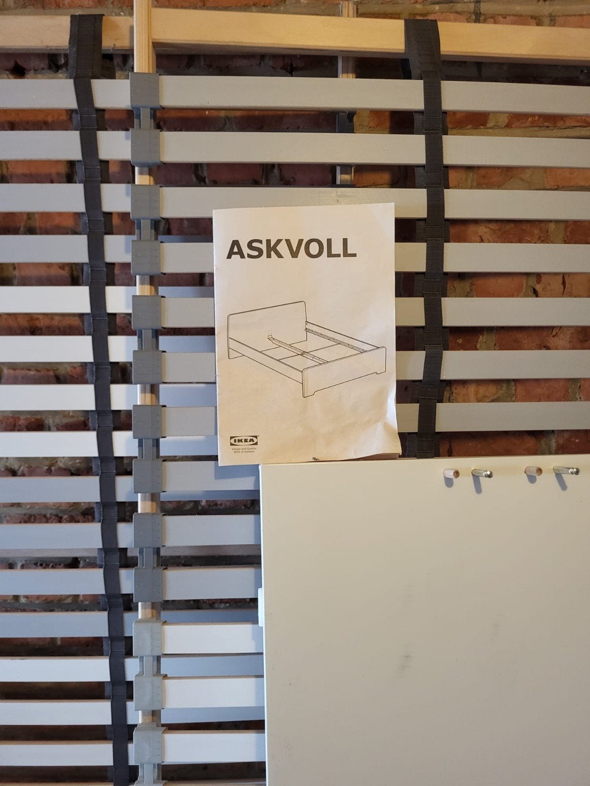 IKEA cadre lit et sommier Asvoll 140x200, Ophalen, Gebruikt, Tweepersoons, 140 cm